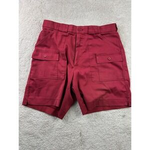 Sportif Shorts‎ Mens 34 Red Cargo Stretch Pockets USAO Outdoor Casual Summer